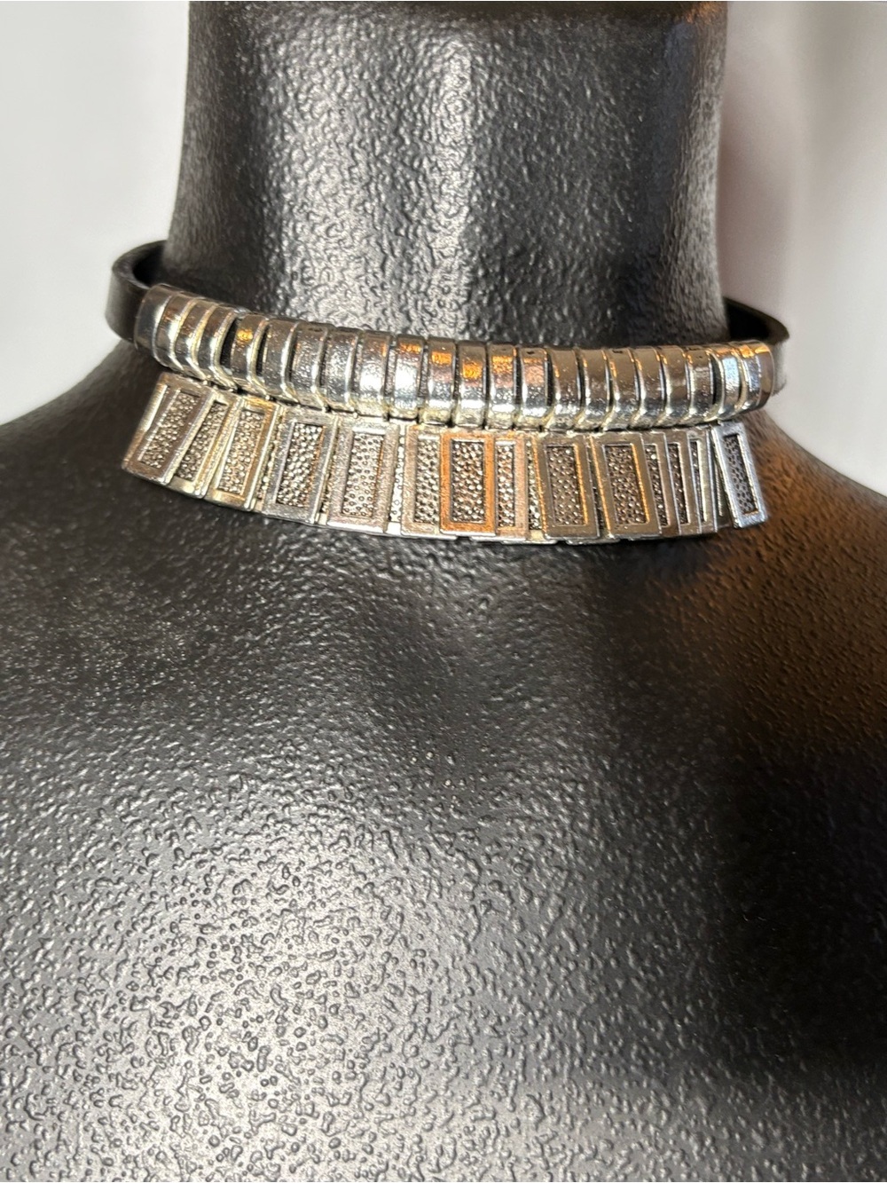 Silver-Tone Statement Choker Necklace